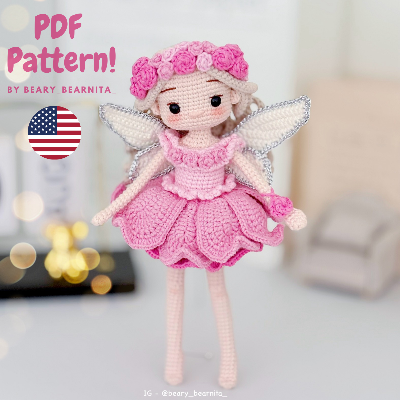 Rosalise Rose Fairy Doll
